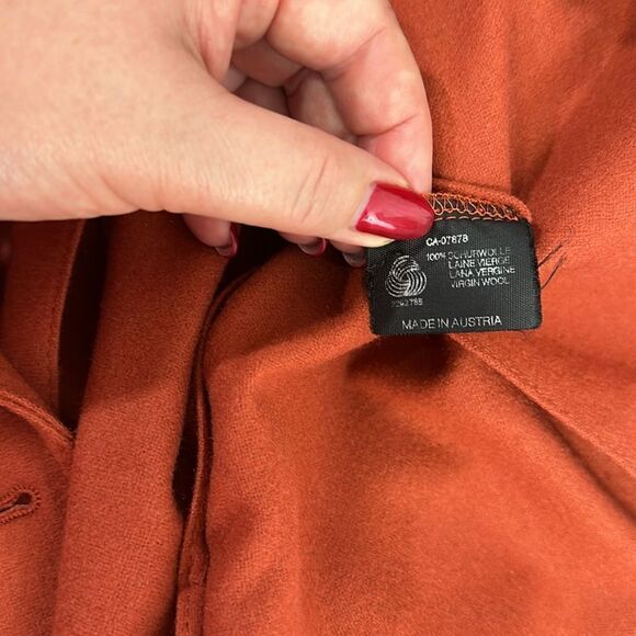 Salko Austria Vintage Wool Contrast Trim Jacket In Orange Size 8 - Picture 6 of 8